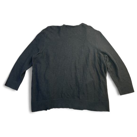 Terra & Sky Cardigan Women's Black Oversized Ribbed Size 3xl - Picture 6 of 7
